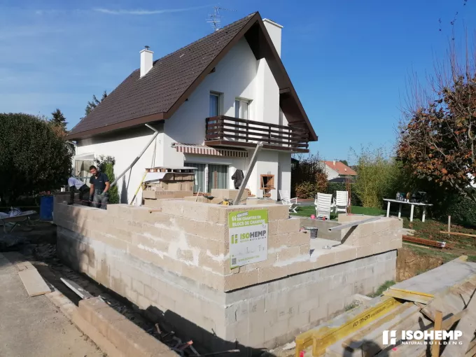 extension en blocs de chanvre