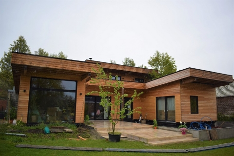 Rêve de nature à Izegem : une maison bois et chanvre tournée vers l’avenir